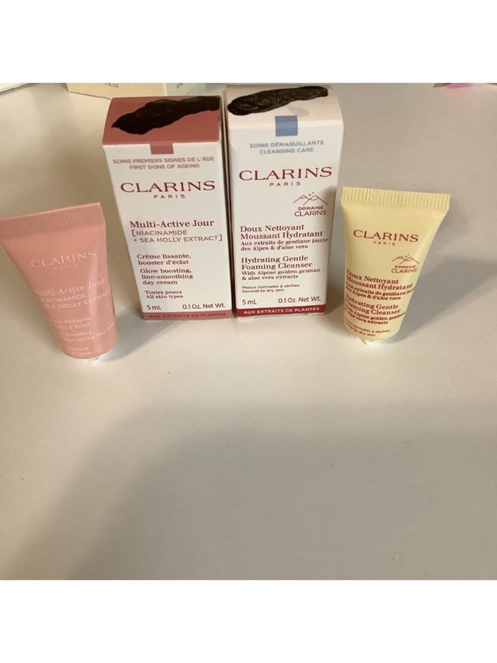 Clarins Travel Size Skincare Cleanser Moisturizer Hydra Multi Active Travel 5ml